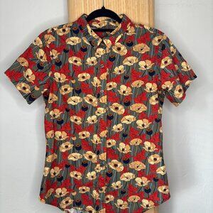 Wildfang Essential Button Up in Golden Poppy Print